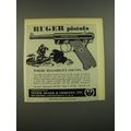 1952 Ruger Automatic Pistol Ad - Where Reliability counts