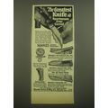 1952 Marble Arms Knives Ad - Woodcraft No. 49; Expert No. 545; Ideal No. 45