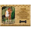 Basenji Engraved Wood Picture Frame Magnet