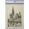 Vintage engraving: Antwerp Cathedral