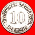 Ⰶ EAGLE (1890-1916): GERMANY ★ 10 PFENNIGS 1896...