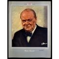 WINSTON CHURCHILL 1944 George Leech UK POSTER #F