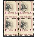 832, Mint $1 - Misperforation Error Block of Fo...
