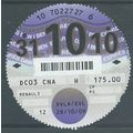 28/10/09 D.V.L.A CAR TAX DISC (12 MONTHS) (£170...