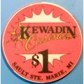 Kewadin. $1 Casino Chip. Sault Ste Marie, MI. X86.