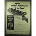 1950 Bausch & Lomb Hunting Sight Ad - Adjust Wi...