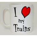I Heart My Trains Mug Can Personalise Funny Lov...