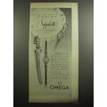 1954 Omega Sapphette Watches Ad - New Color.. new glow New Fashion in Watches