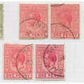 BAHAMAS 1921 KG5 1d ONE PENNY x4 SHADES WMK MSC...