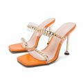 Super High-heeled Roman Sandals With Metal Plat...