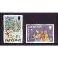 ISLE OF MAN 1982 CHRISTMAS SG 225/226 SET 2 VAL...