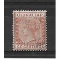 Gibraltar.SG27 40c Orange-Brown.Fine Used.Sept19f