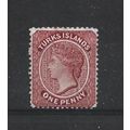 TurksIsland.SG62 1d Crimson-Lake.Variety Unchec...