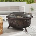 Weather Resistant Steel Wood Burning Fire Pit w...