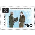 TANZANIA, President M. J. Nyerere, blue 1986, 1/50