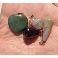 F 4 Gemstone Pendant Beads with Bails Crazy Lac...