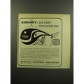 1959 German Federal Railroad Ad - Germany: See more for less by Rail