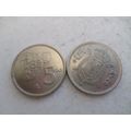Spain - 2 different 5 pesetas coins, dated 1980