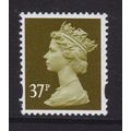 Y1705 U368 37p Brown-Olive DE LA RUE CENTRE BAN...