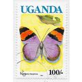 UGANDA 1991 BUTTERFLIES BANDED FORESTE BLUE COU...