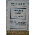 Unused Manchester City FC Voucher Sheet Season ...