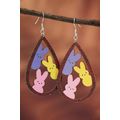 Brown Waterdrop Shape Easter Bunny Hook Earrings