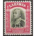 Sarawak 1945 SG136 20c Olive-Green & Carmine BM...