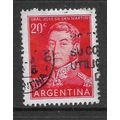 ARGENTINA REP 1954 20c RED SAN MARTIN SG 862 FI...
