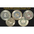 2020 Australian Olympic Team ~ Set of 5 x $2 Co...