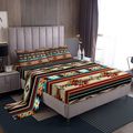 Western Bed Sheet Set Boho Aztec Bed Sheets Cow...