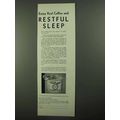 1931 Kellogg's Kaffee Hag coffee Ad - Restful S...