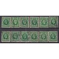 GB 1934 - 36 KGV 1/2d x 12 Green used Stamps ( ...