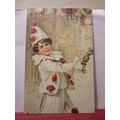 BOY DRESSED AS CLOWN unused reproduction of ant...