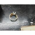 Gold Plated Clear CZ Solitaire Ring Size 8