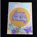 UNIQUE HAND MADE CARD - Birthday butterflies fl...