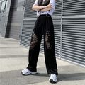 Women Loose Trousers Pants Hollow Out Butterfly...