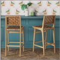 Ceylon 29" Barstool -(Brown/Natural Wood)-Woven...