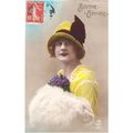 CARTE POSTALE - MODE - FEMME A CHAPEAU - REF 124