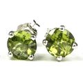 Peridot, 925 Sterling Silver Post Earrings, SE012