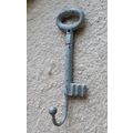 Decorative Painted Gray Metal "Key" Clothes Hook