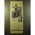 1950 Bayer Aspirin Ad - In 14.5 seconds a champion corn husker husks 10 pounds