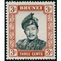 Brunei 1970 3c black & lake-brown Glazed paper ...