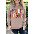 Dark Khaki GOBBLE Letter Graphic Thanksgiving S...