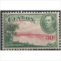 Ceylon 1937 SG393 30c Carmine & Green Mounted M...