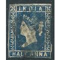 India 1854 SG6 1/2a Blue Good Used. ..