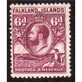 Falkland Islands Sg121a 6d Reddish Purple line ...