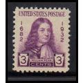 724 3c William Penn Fine Plus MNH O3591
