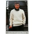 1987 Patons 3197 cable panel sweater, chunky, 3...