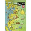 England LANCASHIRE Map Postcard (Dennis L.3601.L)