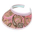 Visor Caps: Canvas Paisley Print Clip-on w/ Moi...